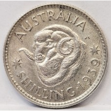 AUSTRALIA 1939 . ONE 1 SHILLING . KEY DATE